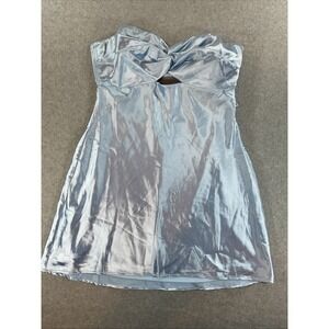 Lucy In The Sky Silk Baby Blue Dress Size Large #404